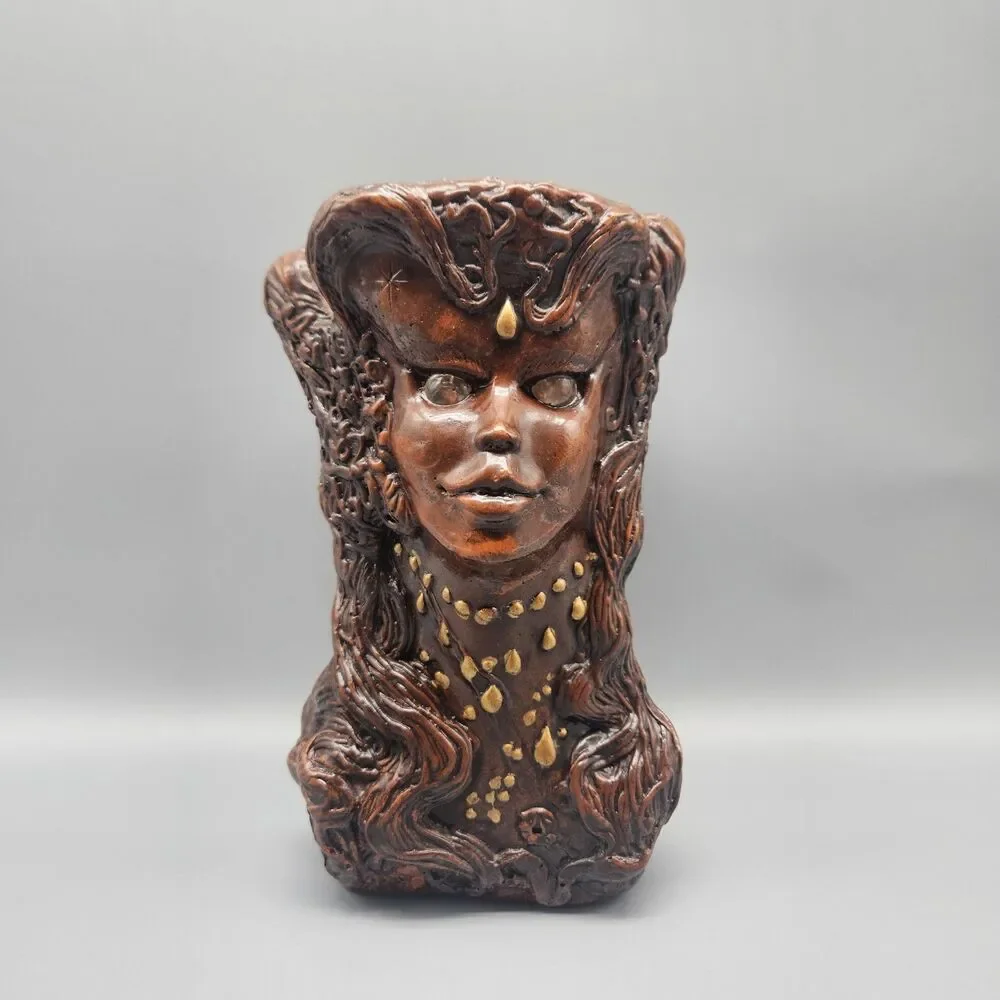 Vtg ‘79 Jason Christoble Matchless Grove Candle Holder Clay Sculpture Warlock